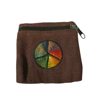 Boutique vintage cotton  Brown Peace Sign Baby Bag cute 🥰